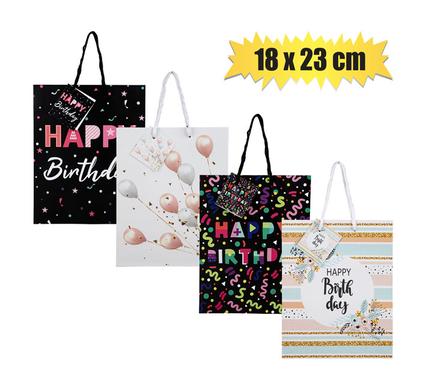 GIFT-BAG PAPER MED 18x23cm BIRTHDAY