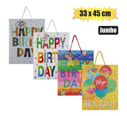 GIFT-BAG PAPER JMB 33x45cm BIRTHDAY