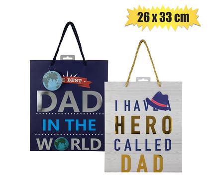 GIFT-BAG FOIL LRG 26x33cm DAD