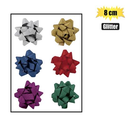 GIFT-BOW GLITTER FINISH 8cm