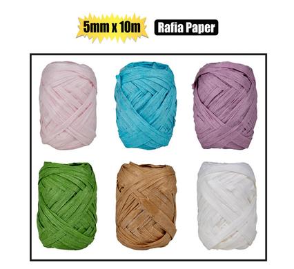 RAFFIA PAPER ASSTD COLORS 5mmx10m