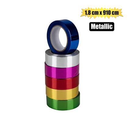 GIFT RIBBON METALLIC 1.8x910cm ASST COLS