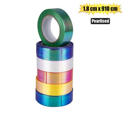 GIFT RIBBON PEARLISED 1.8x910cm AST COLS