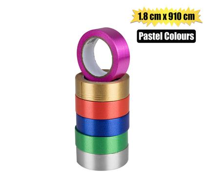 GIFT RIBBON PASTEL 1.8x910cm ASSTD COLS