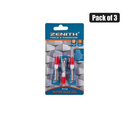 SUPERGLUE 1.0g GEL PACK-3 ZENITH
