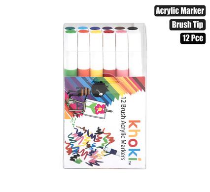 ART+CRAFT BRUSH TIP ACRYLIC MARKERS 12PC