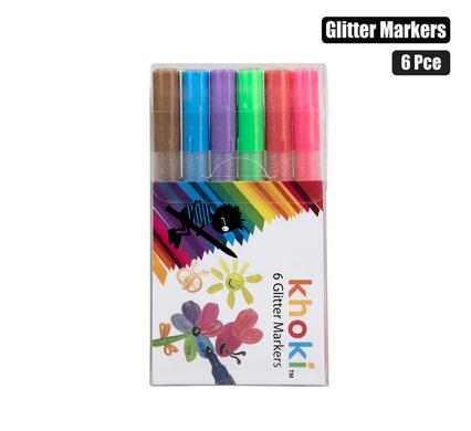ART+CRAFT GLITTER MARKERS 6PC