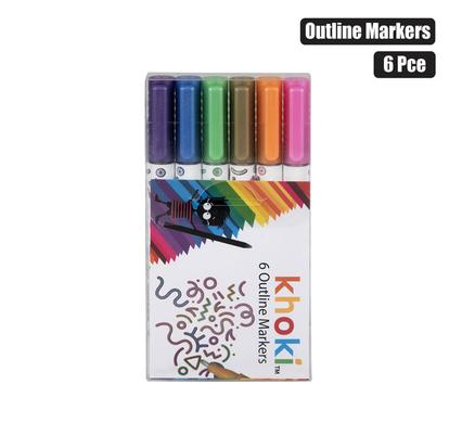 ART+CRAFT GLITTER OUTLINE MARKERS 6PC