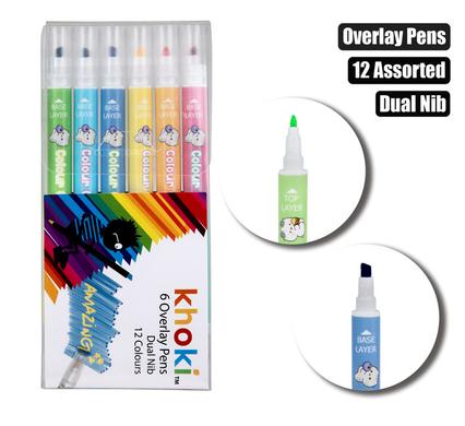 ART+CRAFT COL LAYING 6PC/12 COL DUAL TIP