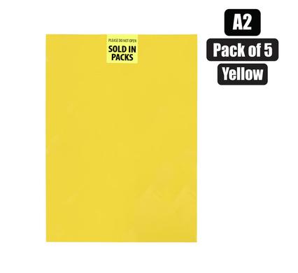 ART+CRAFT BOARD A2 160g SHEET YELLOW 5PK