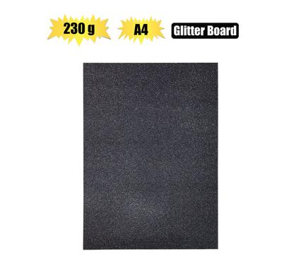 ART+CRAFT A4 GLITTER BOARD 230GSM BLACK