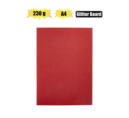 ART+CRAFT A4 GLITTER BOARD 230GSM RED