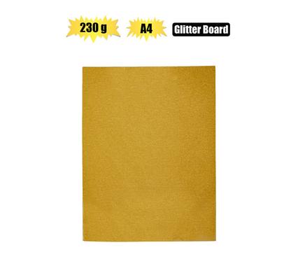 ART+CRAFT A4 GLITTER BOARD 230GSM GOLD