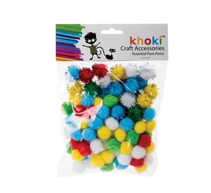 ART+CRAFT ACCESSORIES GLITTER POM POMS