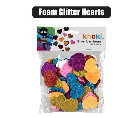 ART+CRAFT FOAM GLITTER HEARTS