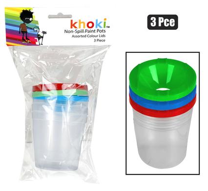 ART+CRAFT NON SPILL PAINT POT 3PC