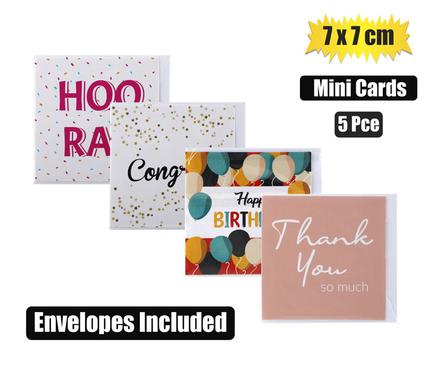 CARD & ENV MINI 5 PACK ASSTD DESIGNS