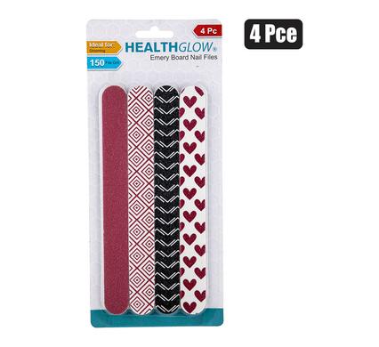 NAIL FILE EMERY 4PCE              H/GLOW