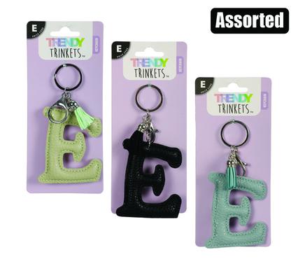 KEYCHAIN ALPHA FAUX-LEATHER E
