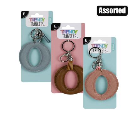 KEYCHAIN ALPHA FAUX-LEATHER O