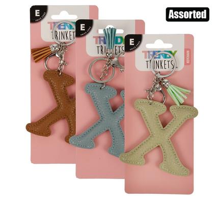 KEYCHAIN ALPHA FAUX-LEATHER X