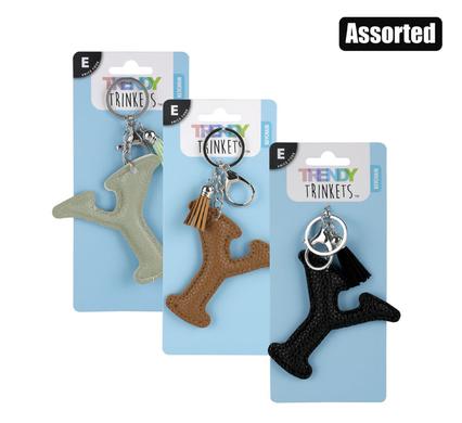 KEYCHAIN ALPHA FAUX-LEATHER Y
