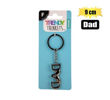 KEYCHAIN SILVER MTL DAD 9cm