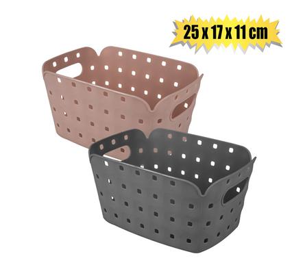 BASKET PL SQUARE PATTERN 25x17x11cm
