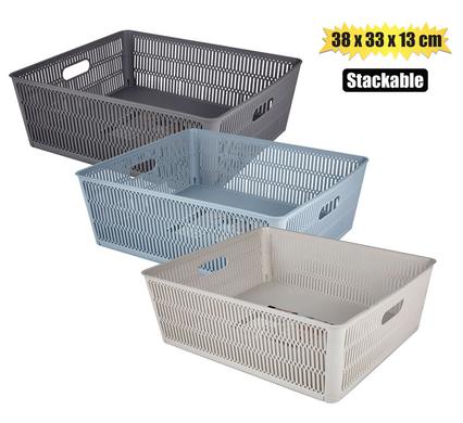BASKET PL STACKABLE 12L 38x33x13cm