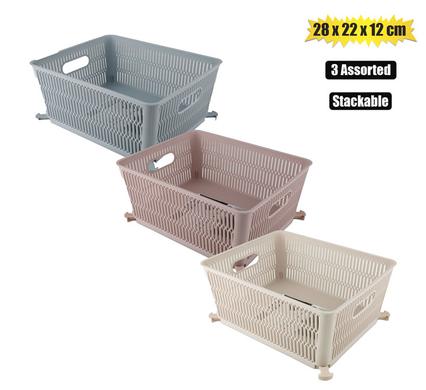BASKET PL STACKABLE 5,8L 28x22x12cm