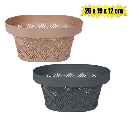 BASKET PL MESH PATTERN 25x19x12cm