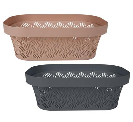 BASKET PL MESH PATTERN 39x26x13cm