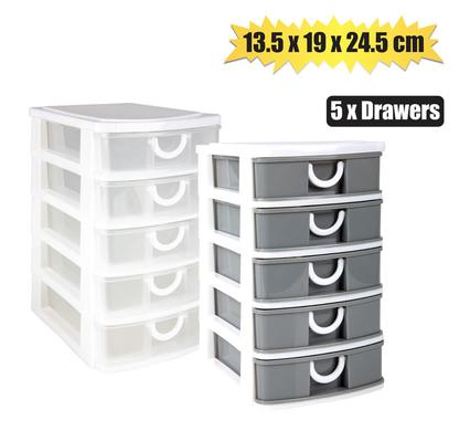 STORAGE UNIT 5xDRAWERS 19x13.5x24.5cm