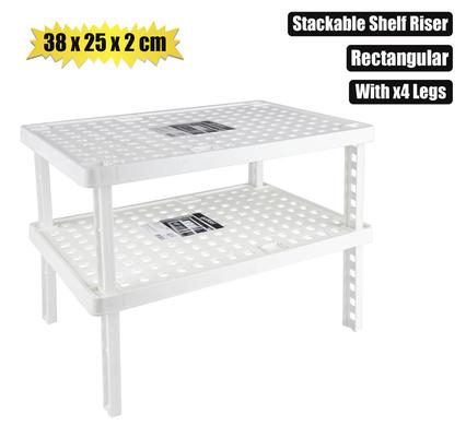 SHELF RISER 38x25x2cm RECT W/4 LEGS