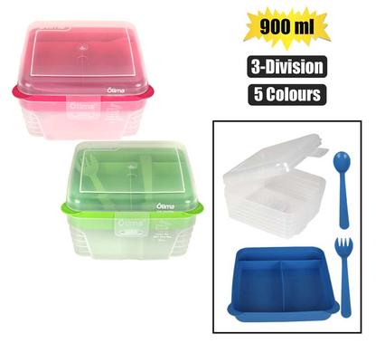 LUNCH BOX 3-DIVISION MEAL BOX 900ml