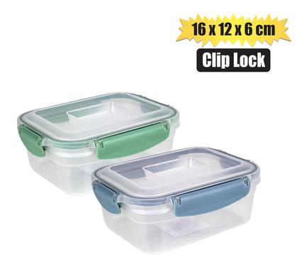 CONTAINER CLIP LOCK CLEAR 16x12x6cm