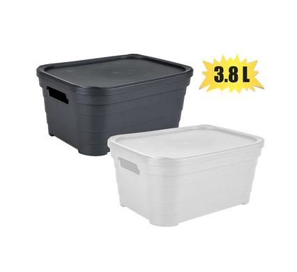 STORAGE BOX PYRAMID DESIGN W/LID 3.8L