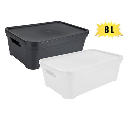 STORAGE BOX PYRAMID DESIGN W/LID 8L