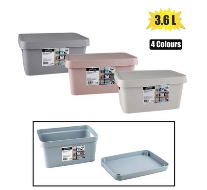 STORAGE BOX PL VINTO DESIGN W/LID 3,6L