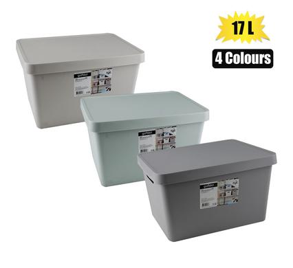 STORAGE BOX PL VINTO DESIGN W/LID 17L