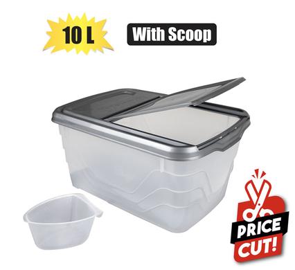 STORAGE CONTAINER FLIP LID 10L SILVER