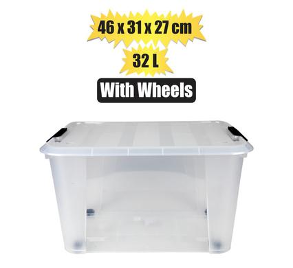 STORAGE BOX ROLLER 32L 46x31x27cm