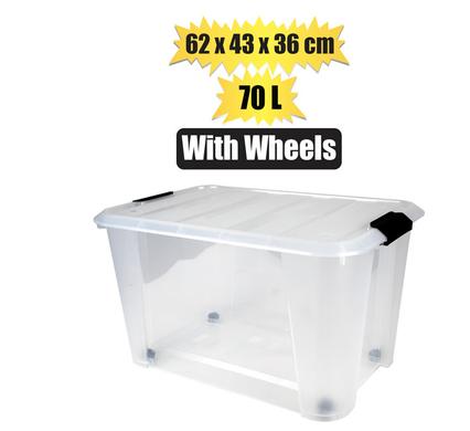 STORAGE BOX ROLLER 70L 62x43x36cm
