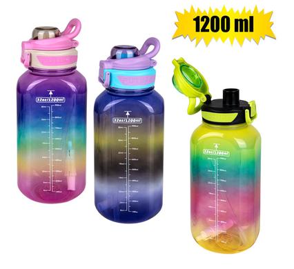 WATER BOTTLE 1.2L 2-TONE RAINBOW COLOURS