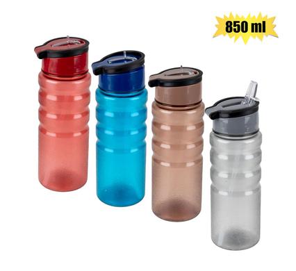 WATER BOTTLE 850ml STRAW & POP-UP HANDLE