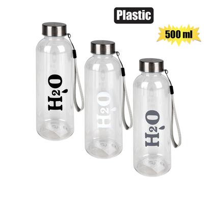 WATER BOTTLE 500ml H20 SCREW  CAP