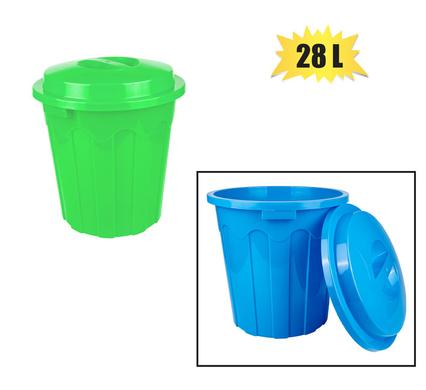 BUCKET PL 28L W/LID MAXI BIN