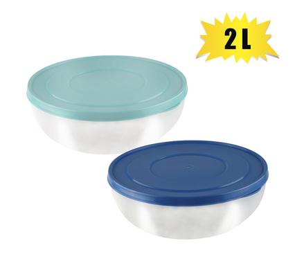 SALAD BOWL PL 2L W/LID ASSTD COLOURS