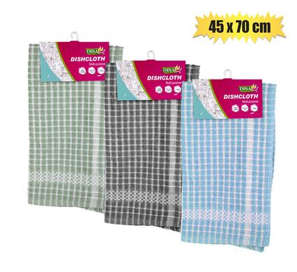 DISH CLOTH COTTON TERRY CHECK 45x70cm