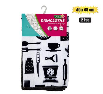 CLOTH MICROFIBRE 40x48cm 2PCE MIXED